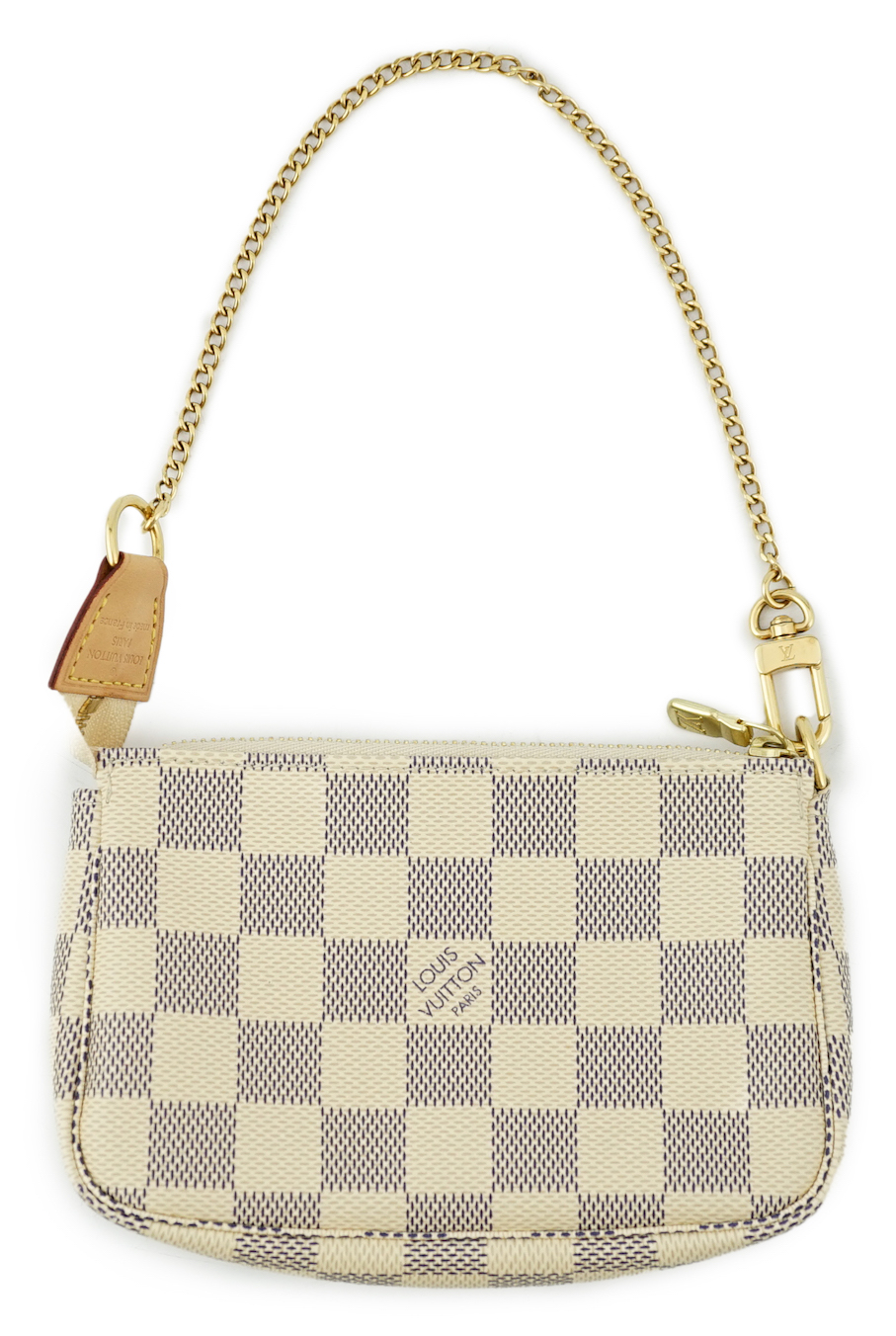 A Louis Vuitton white check mini handbag, height 10cm, width 15cm
